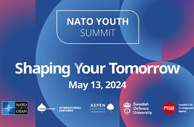 Sidhuvud av webbsidan för Nato Youth Summit.