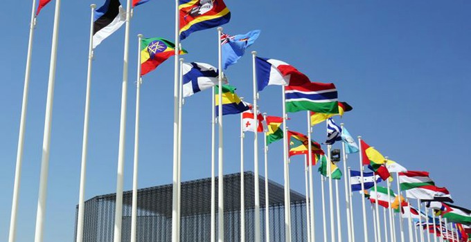flags outside the un
