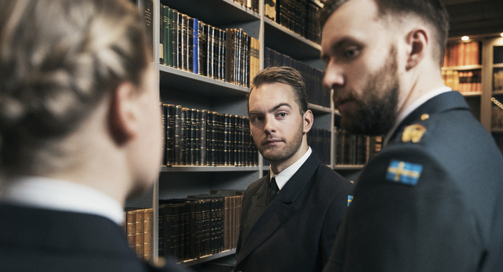 Cadetts in the library.