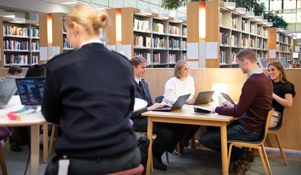 Students in the library.