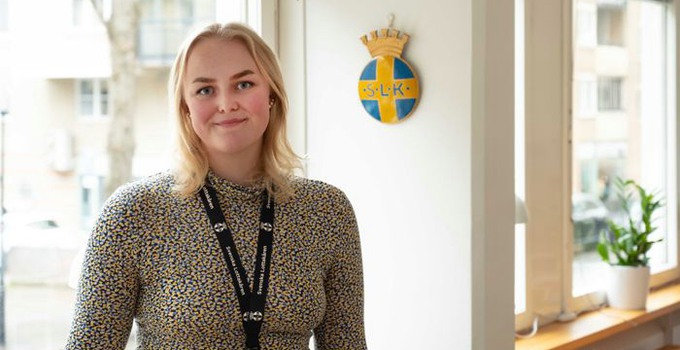 Jennifer Bergström på praktik hos Svenska Lottakåren.